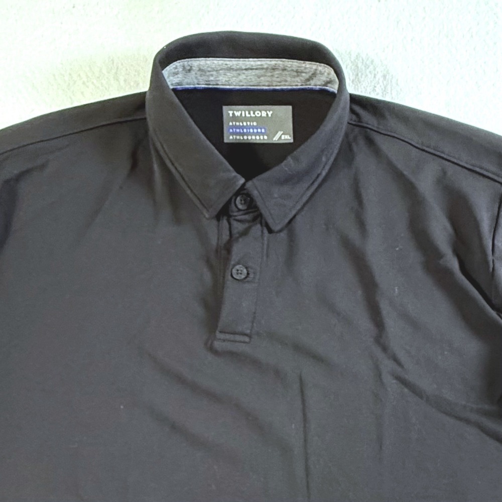 Twillory Polo Shirt Mens 2XL Athleisure Performance Short Sleeve Black